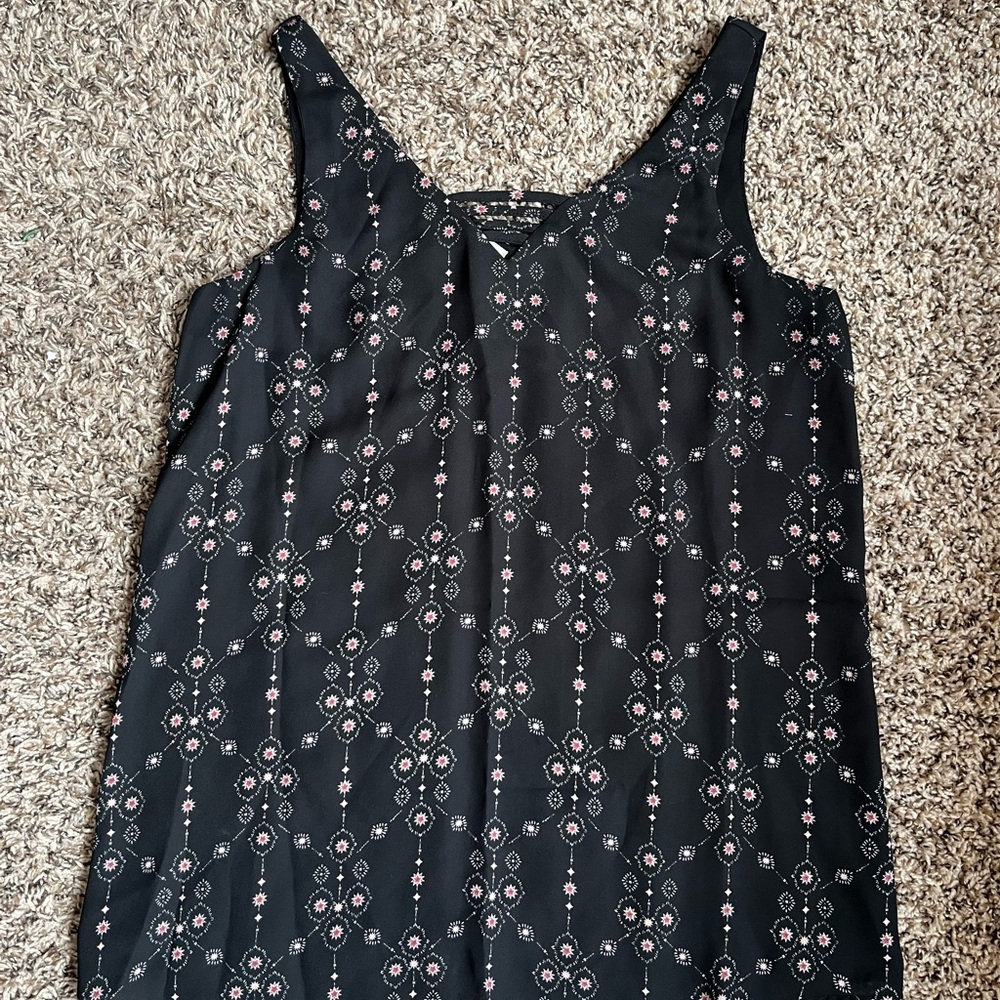 Maurices Black Patterned Tank Top